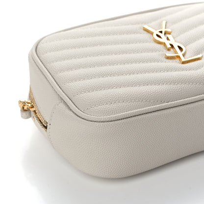 Saint Laurent Grain De Poudre Matelasse Monogram Mini Lou Camera Bag Crema Soft 8 of 10
