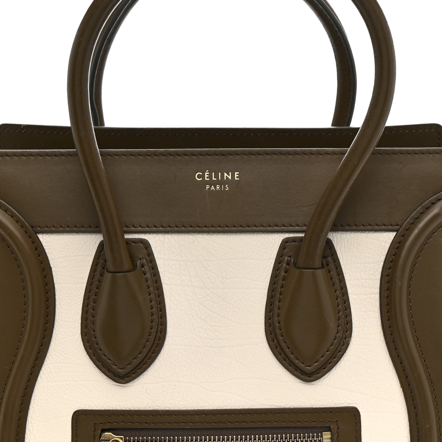 Textured Calfskin Suede Tri-color Mini Luggage Cream