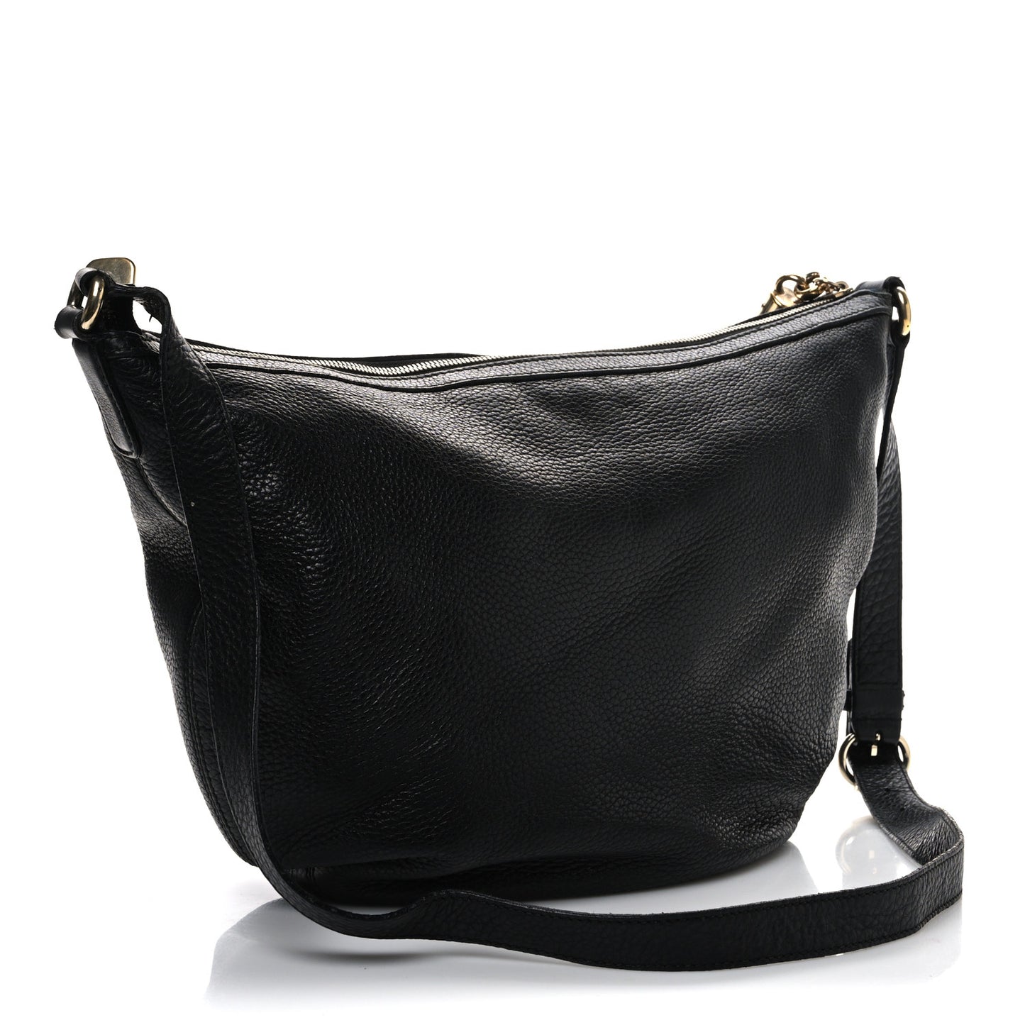 Pebbled Calfskin Medium Soho Hobo Black