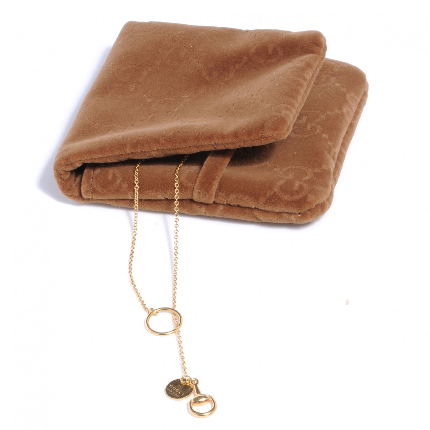 18K Rose Gold Horsebit Lariat Necklace