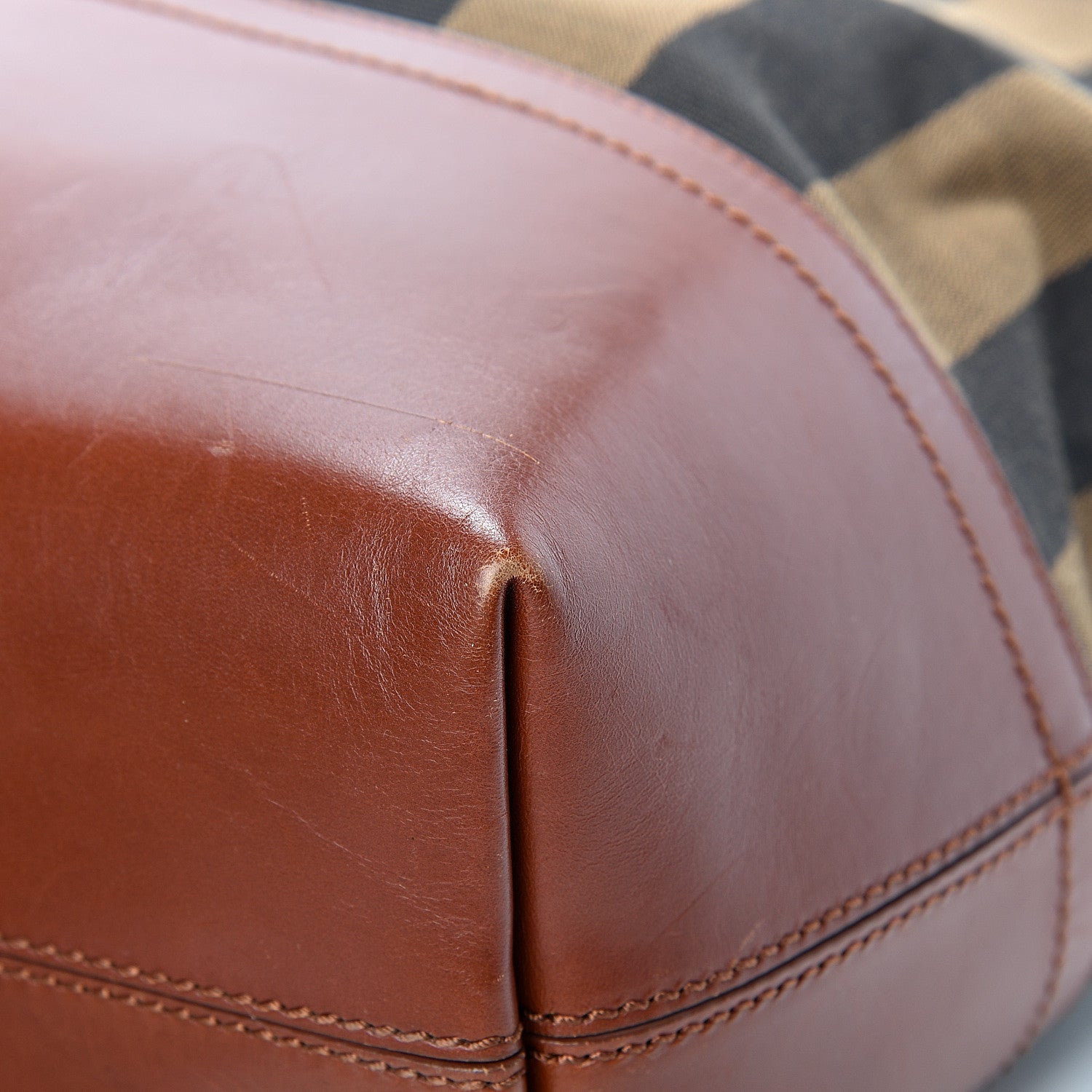 Fendi Pequin Cuoio Vegetale Medium Roll Tote Tobacco Cuoio Miele 9 of 21