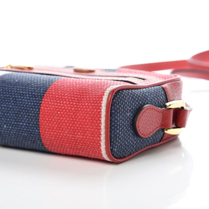 Gucci Canvas Sylvie Stripe Mini Ophidia Camera Bag Mystic White Hibiscus Red Maritime 9 of 9