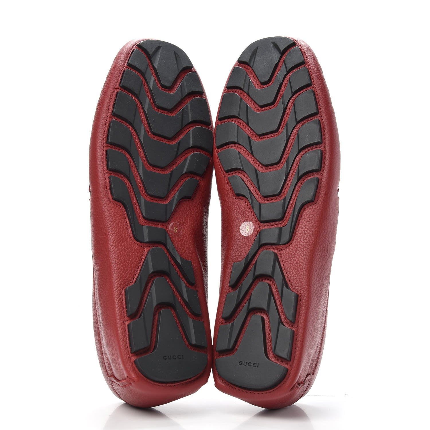 Gucci Calfskin Web Mens Driver Loafers 8 Red 5 of 9