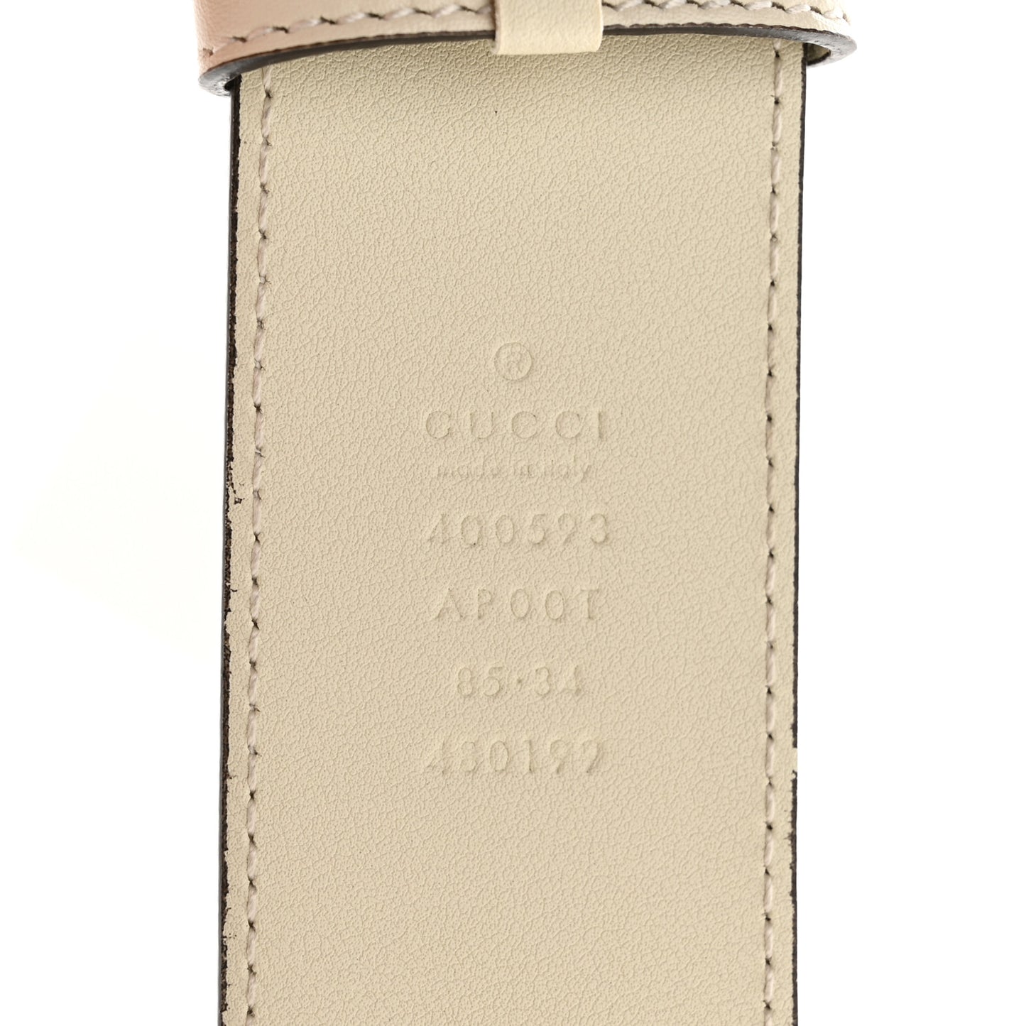 Calfskin Double G 40mm Belt 85 34 Mystic White