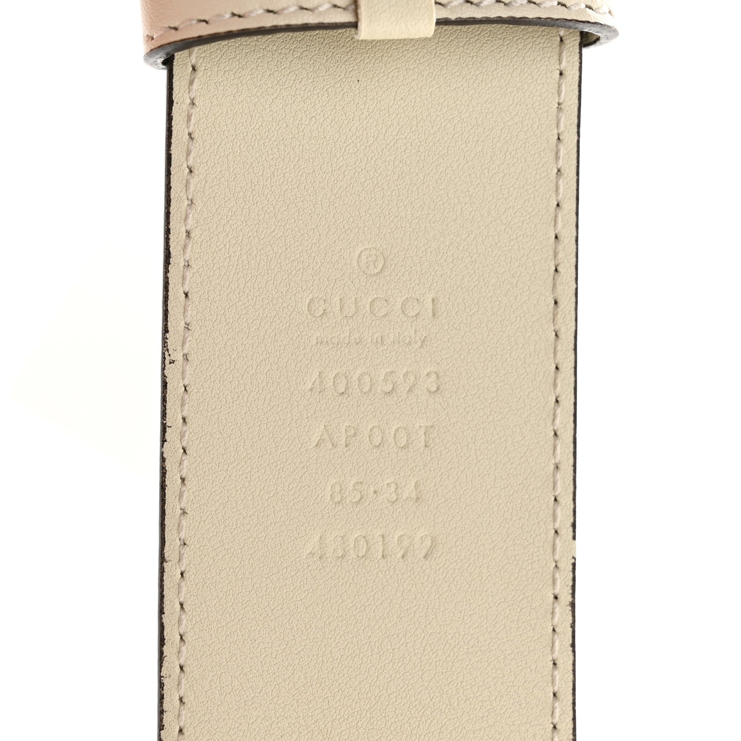 Gucci Calfskin Double G 40mm Belt 85 34 Mystic White 5 of 6