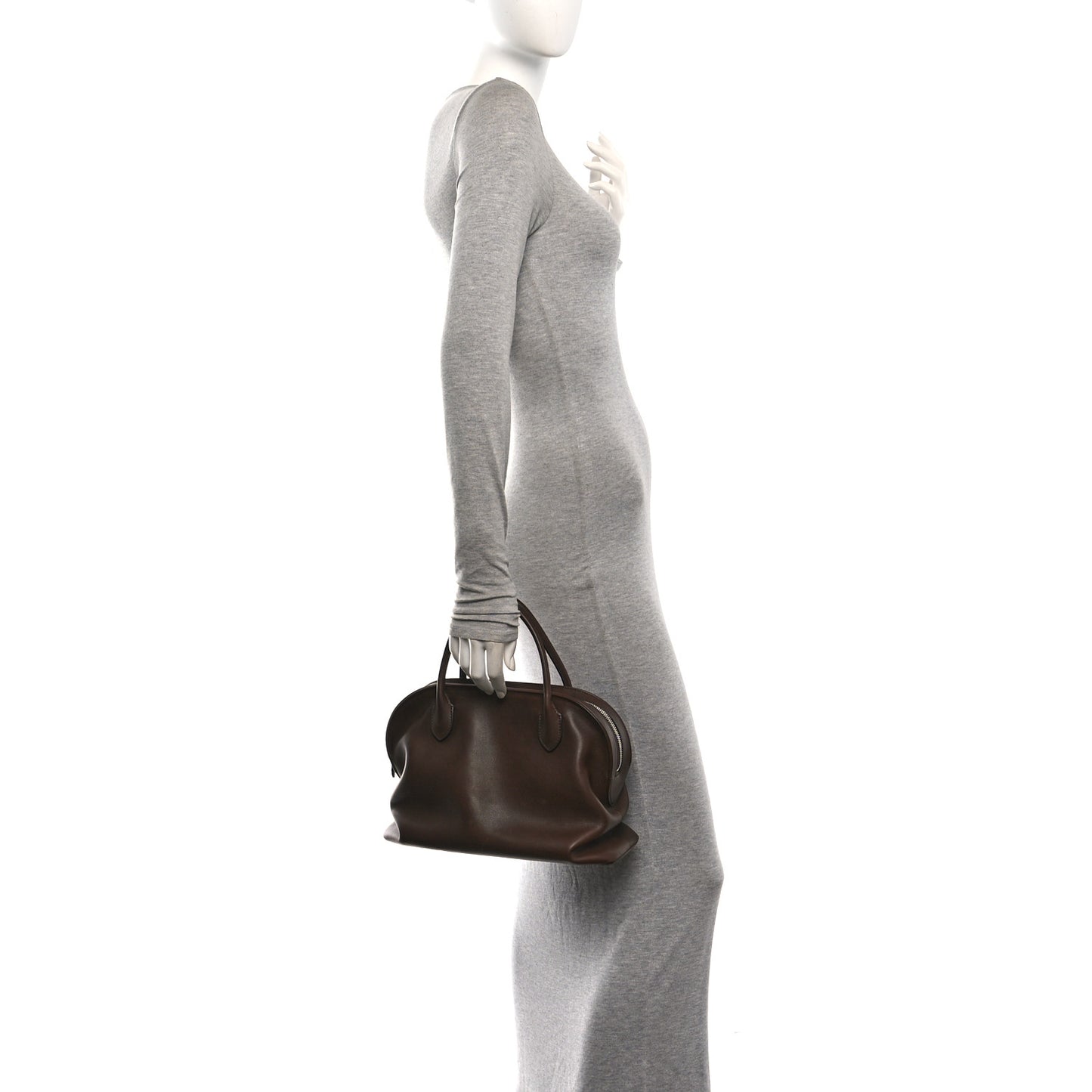 Polished Saddle Calfskin Agnes 12 Deep Brown