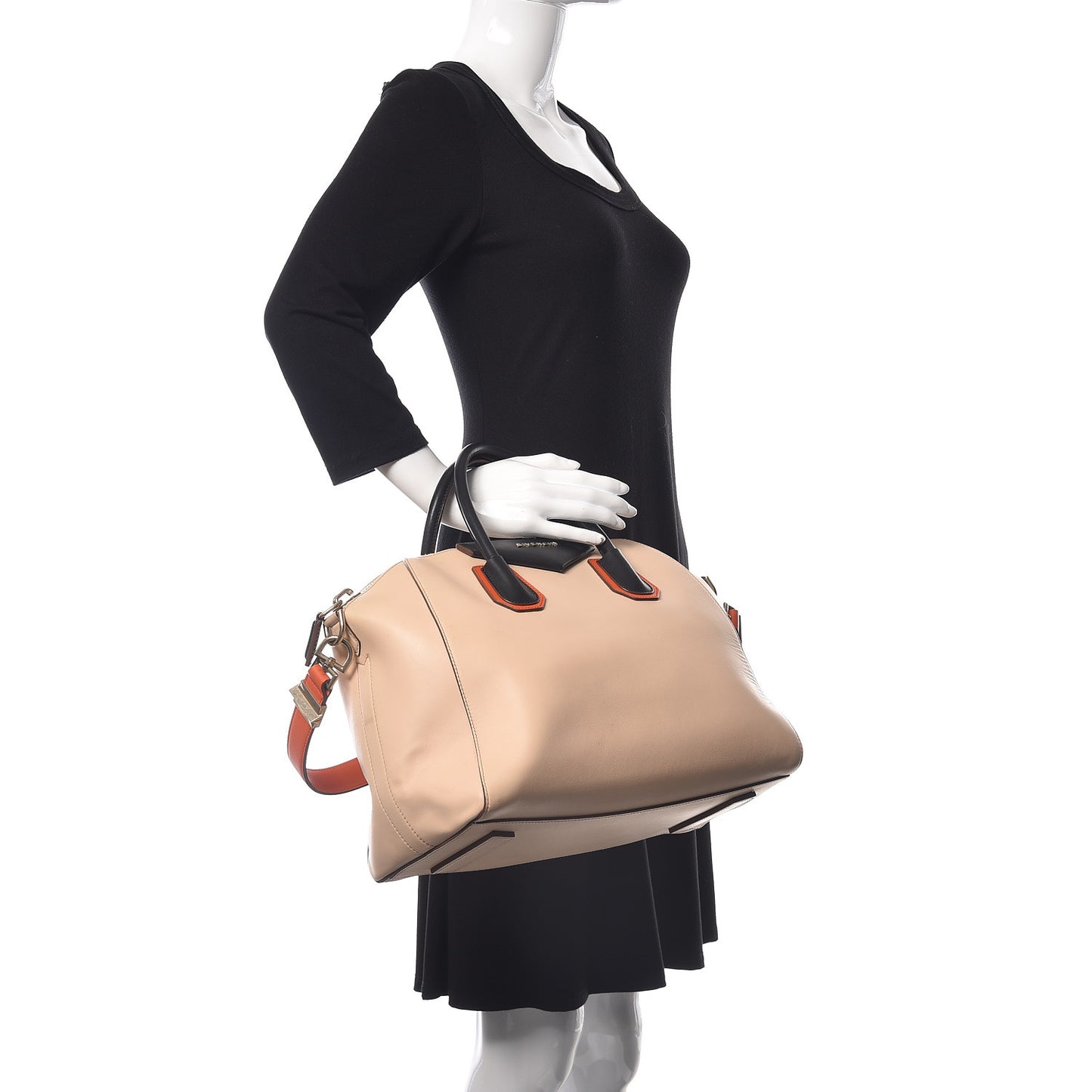 Calfskin Medium Tri-Color Antigona Beige Orange Black