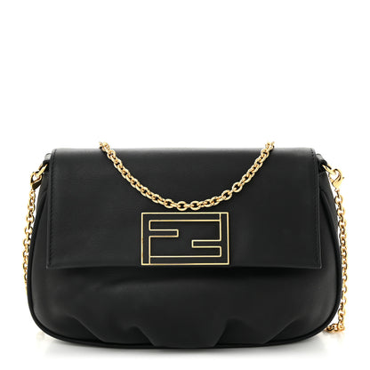 Fendi Vitello Flamingo Fendista Pouchette Crossbody Black 1 of 10