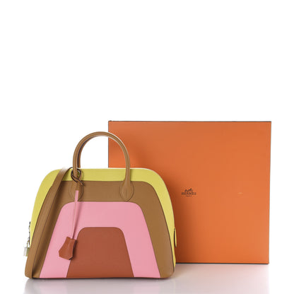 Hermes Epsom 1923 Sunrise Bolide 30 Lime Sesame Rose Confetti Terre Battue 13 of 13