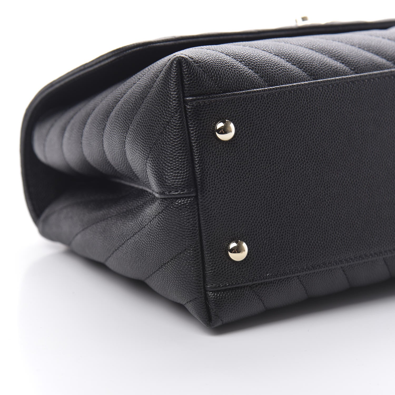 Chanel Caviar Lizard Embossed Chevron Quilted Medium Coco Handle Flap Black 9 of 11