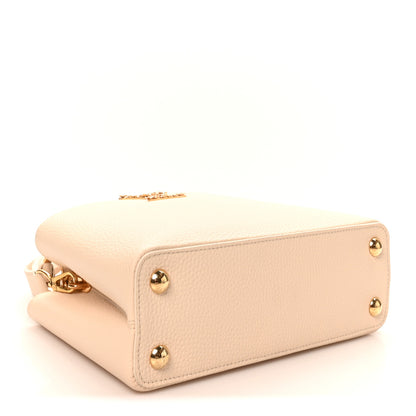 Louis Vuitton Taurillon Bloom Capucines BB Powder Beige 4 of 9