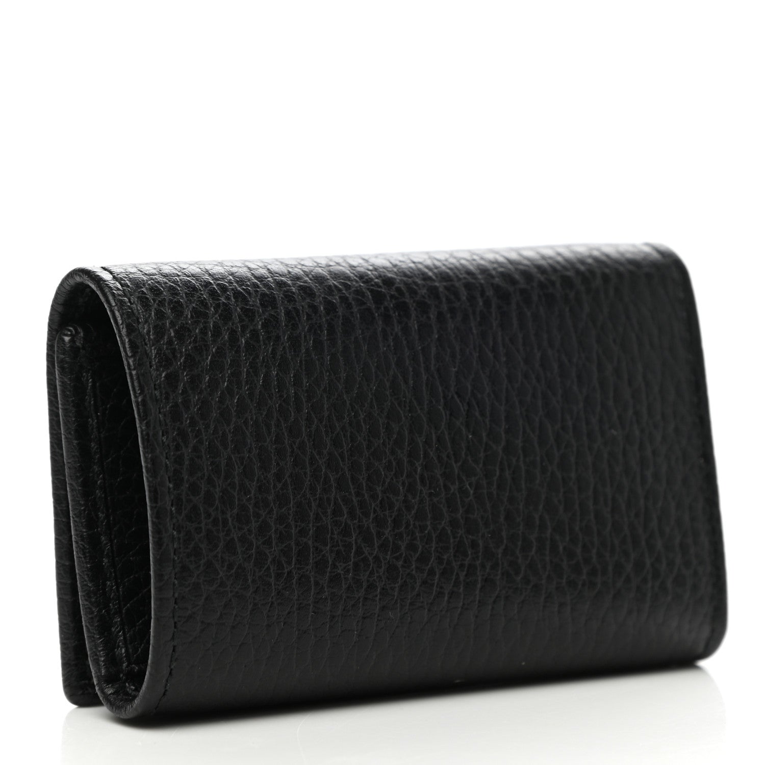 Gucci Pebbled Calfskin Butterfly 6 Key Holder Case Black 3 of 10