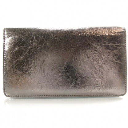 Chanel Leather CC Bow Wallet Metallic Silver 2 of 9