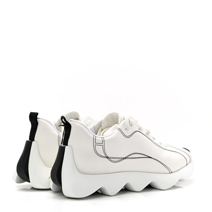 Hermes Technical Canvas Goatskin Envol Sneakers 40 White Casse 4 of 10