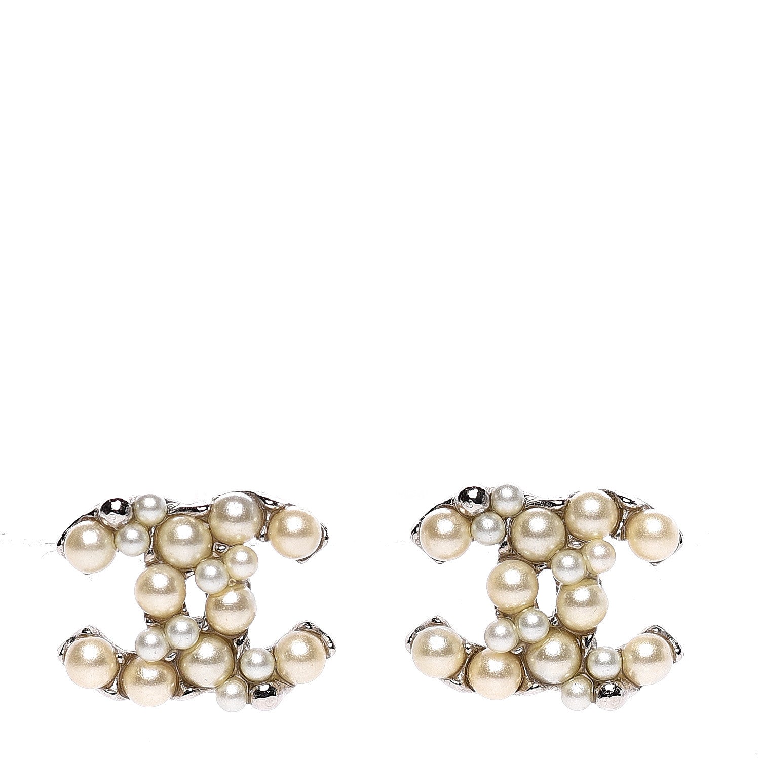 Chanel Pearl CC Earrings Silver 1 of 4