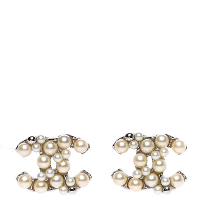 Chanel Pearl CC Earrings Silver 1 of 4