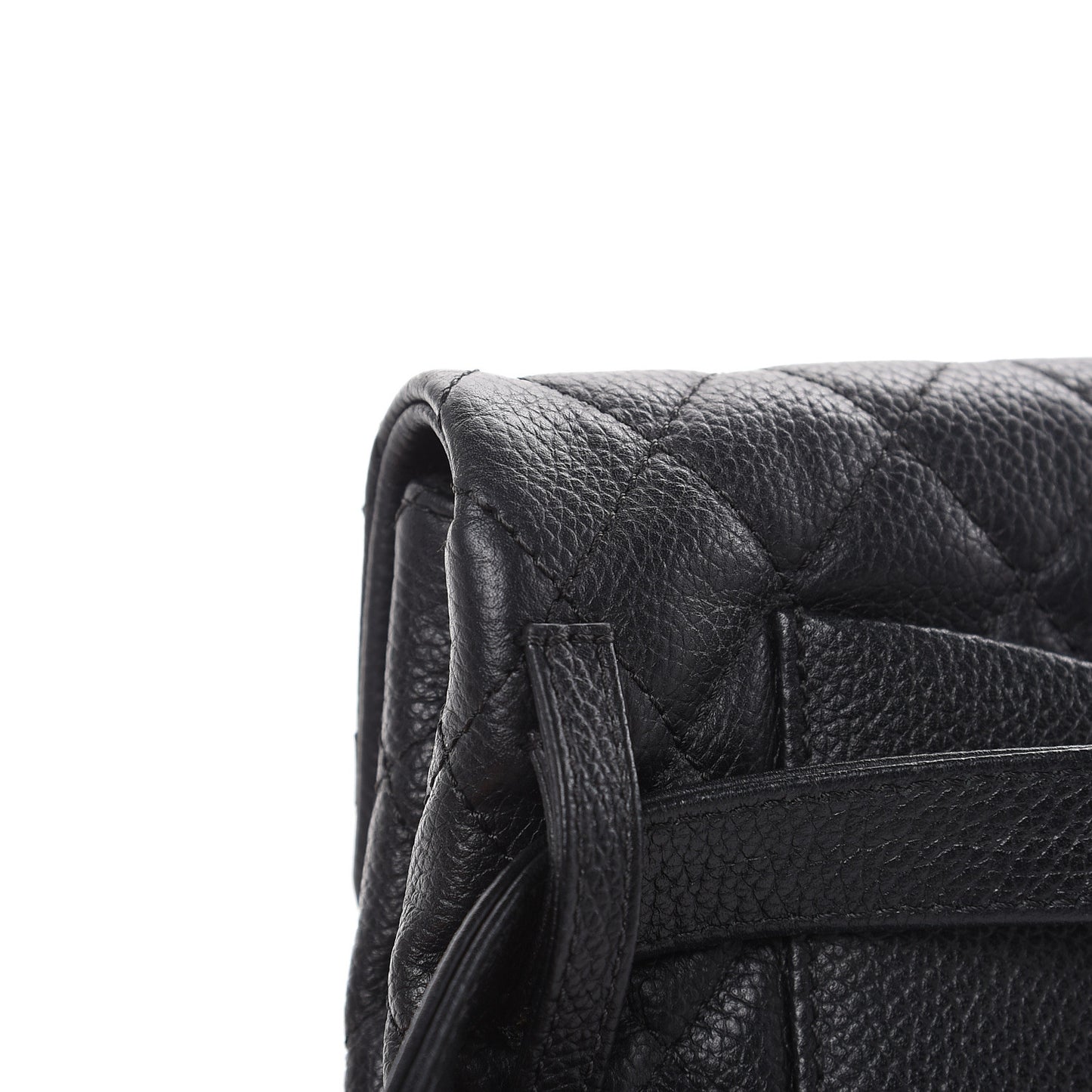 Grained Calfskin Quilted 2.55 Reissue Flap Belt Bag Clutch Black