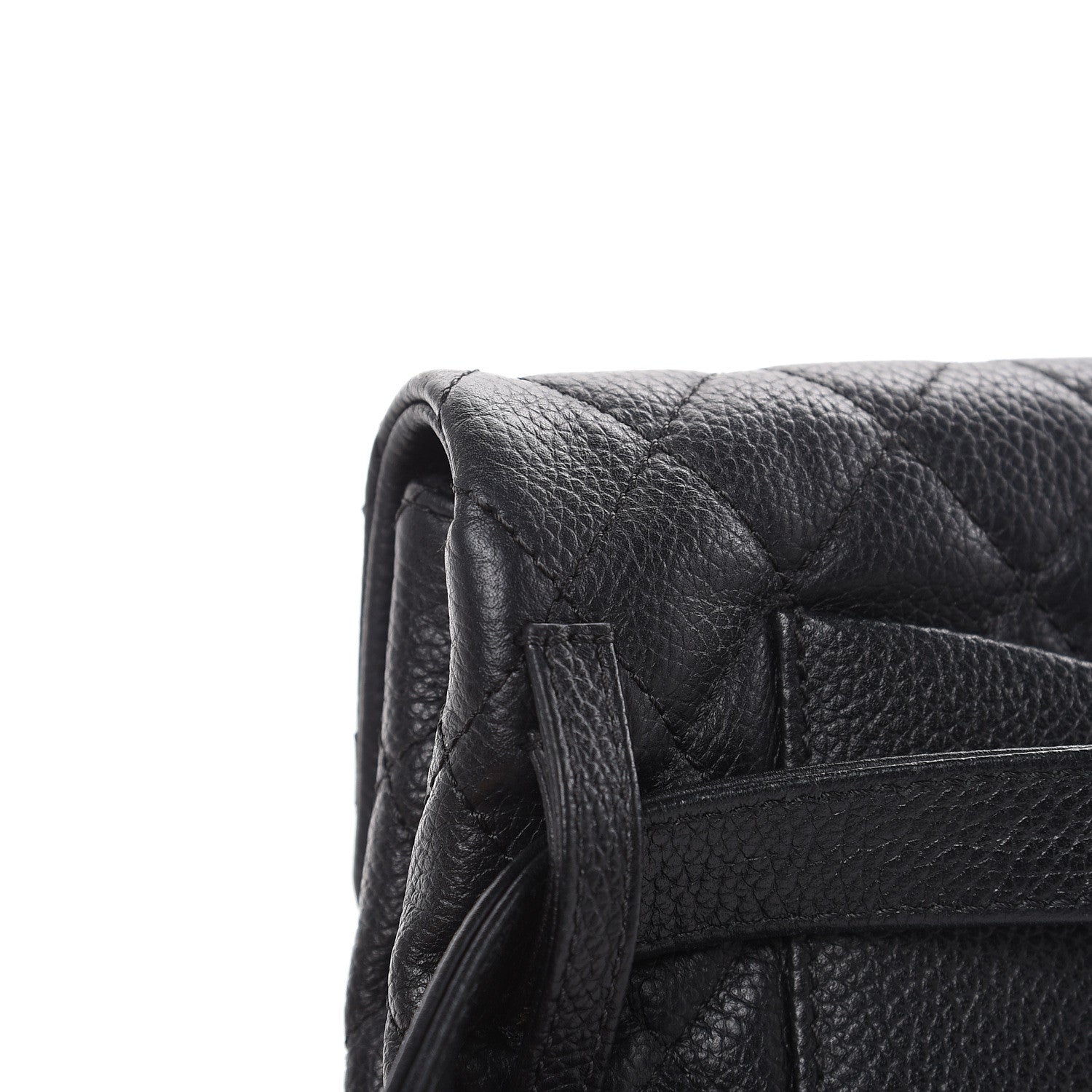 Chanel Grained Calfskin Quilted 2.55 Reissue Flap Belt Bag Clutch Black 11 of 13