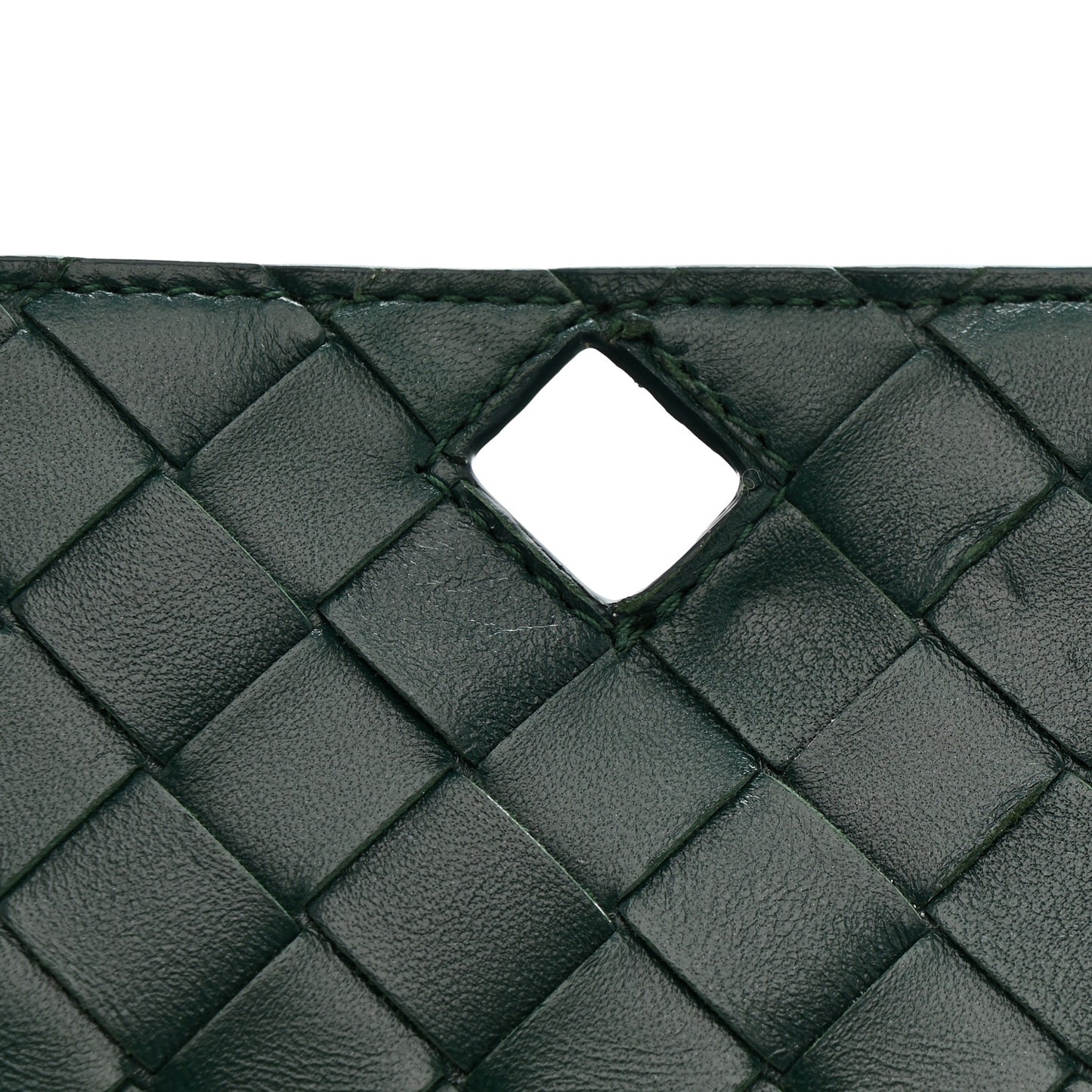 Nappa Intrecciato Long Andiamo Top Handle Clutch Emerald Green
