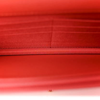 Chanel Lambskin Chevron Quilted Trendy CC Wallet On Chain WOC Red 5 of 14