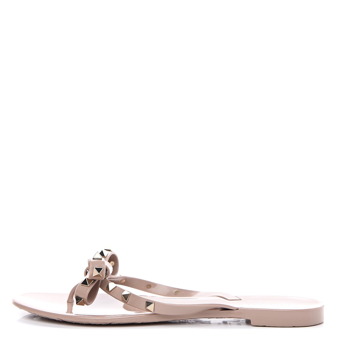 PVC Jelly Rockstud Bow Thong Sandals 40 Poudre