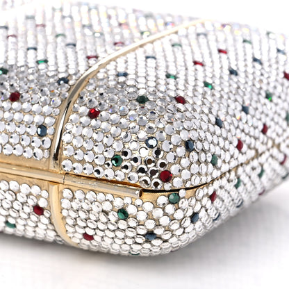 Judith Leiber Swarovski Crystal Minaudiere Clutch Silver Multicolor 9 of 16
