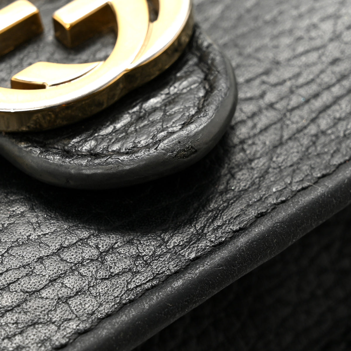 Dollar Calfskin Interlocking G Chain Wallet Black