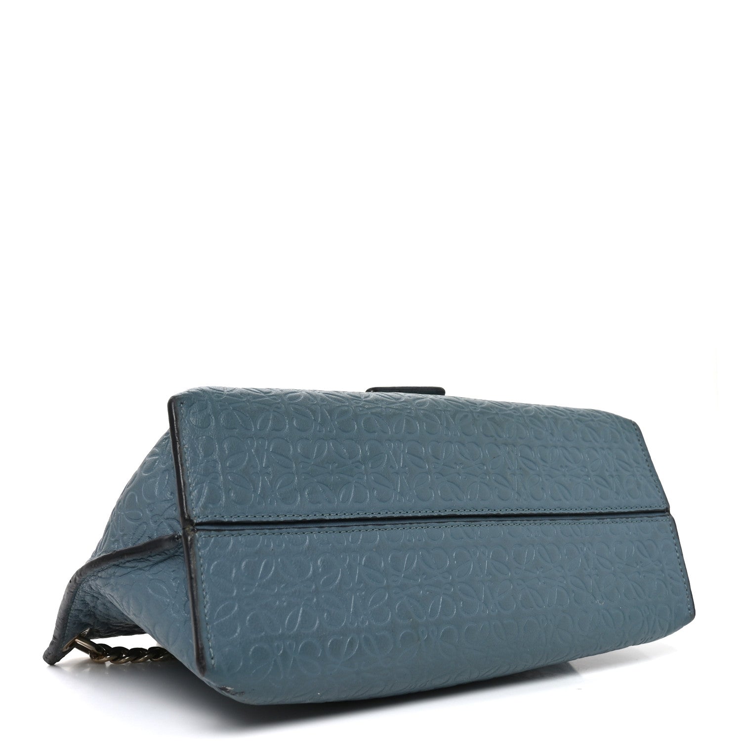 Loewe Goatskin Embossed Avenue Shoulder Bag Blue 4 of 9