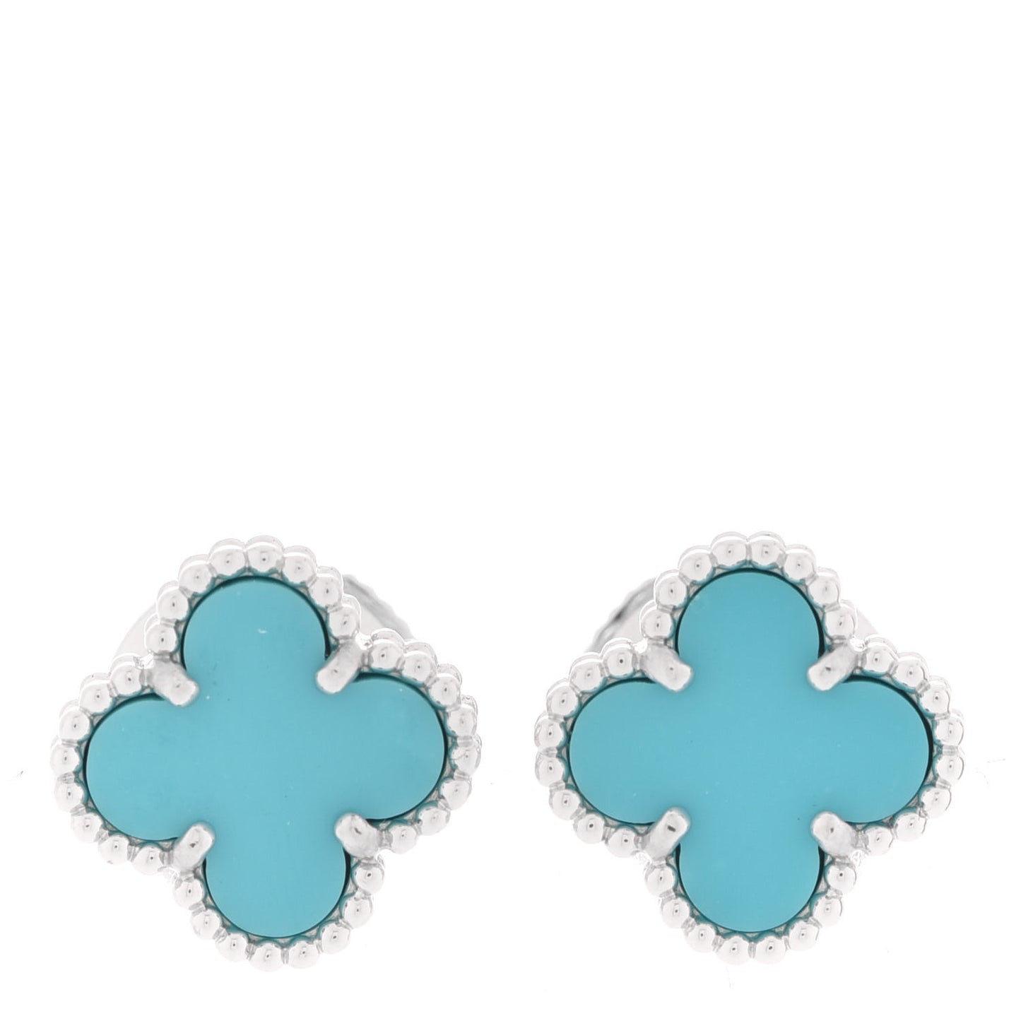18K White Gold Turquoise Sweet Alhambra Earrings
