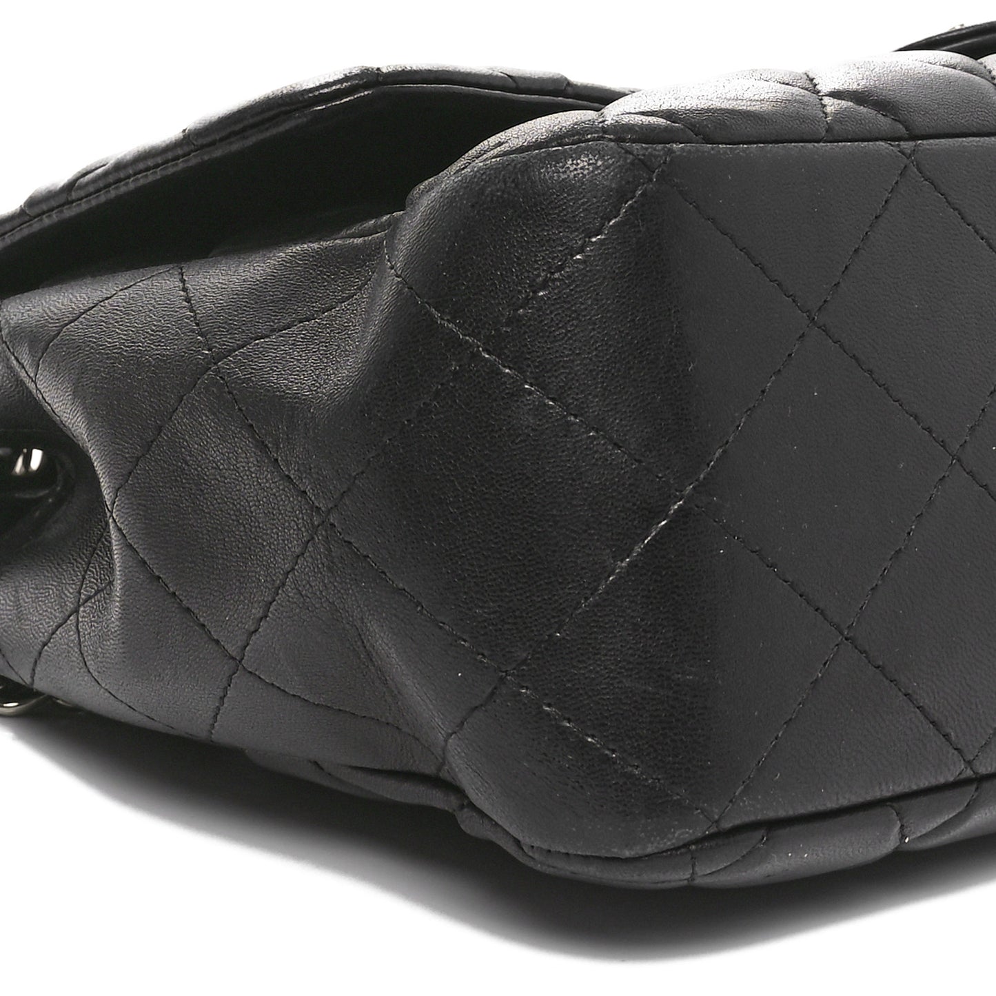 Lambskin Quilted Jumbo Single Flap Black