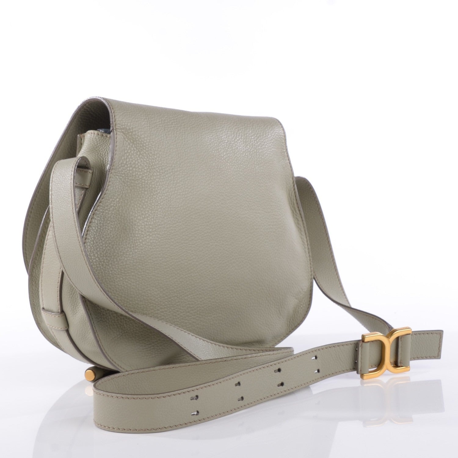 Chloe Grained Calfskin Medium Marcie Saddle Bag Baobab Green 3 of 7