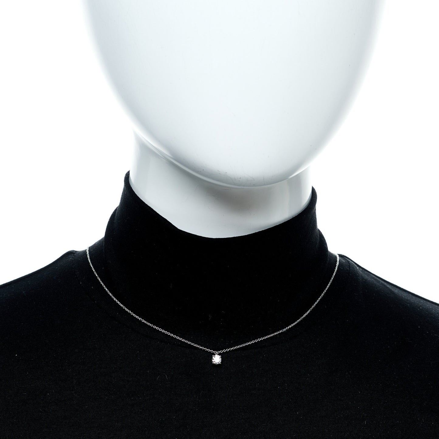 Platinum Diamond .33ct Solitaire Pendant Necklace