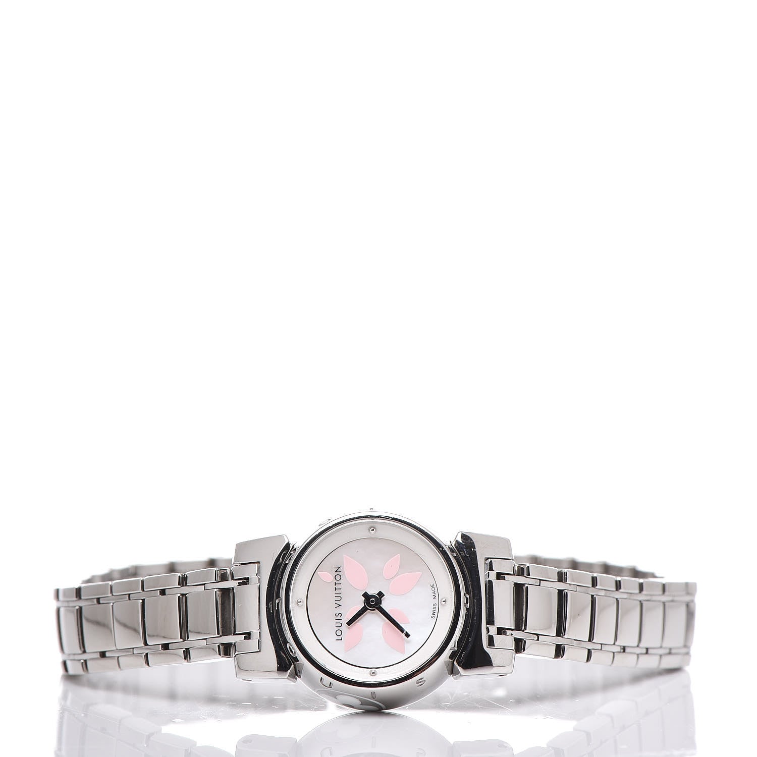 Louis Vuitton Stainless Steel Mother of Pearl 18mm Tambour Bijou Quartz Watch 3 of 9