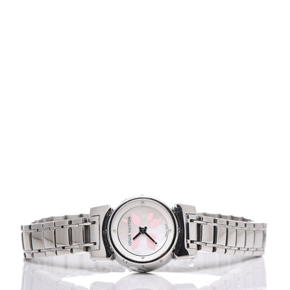 Louis Vuitton Stainless Steel Mother of Pearl 18mm Tambour Bijou Quartz Watch 3 of 9