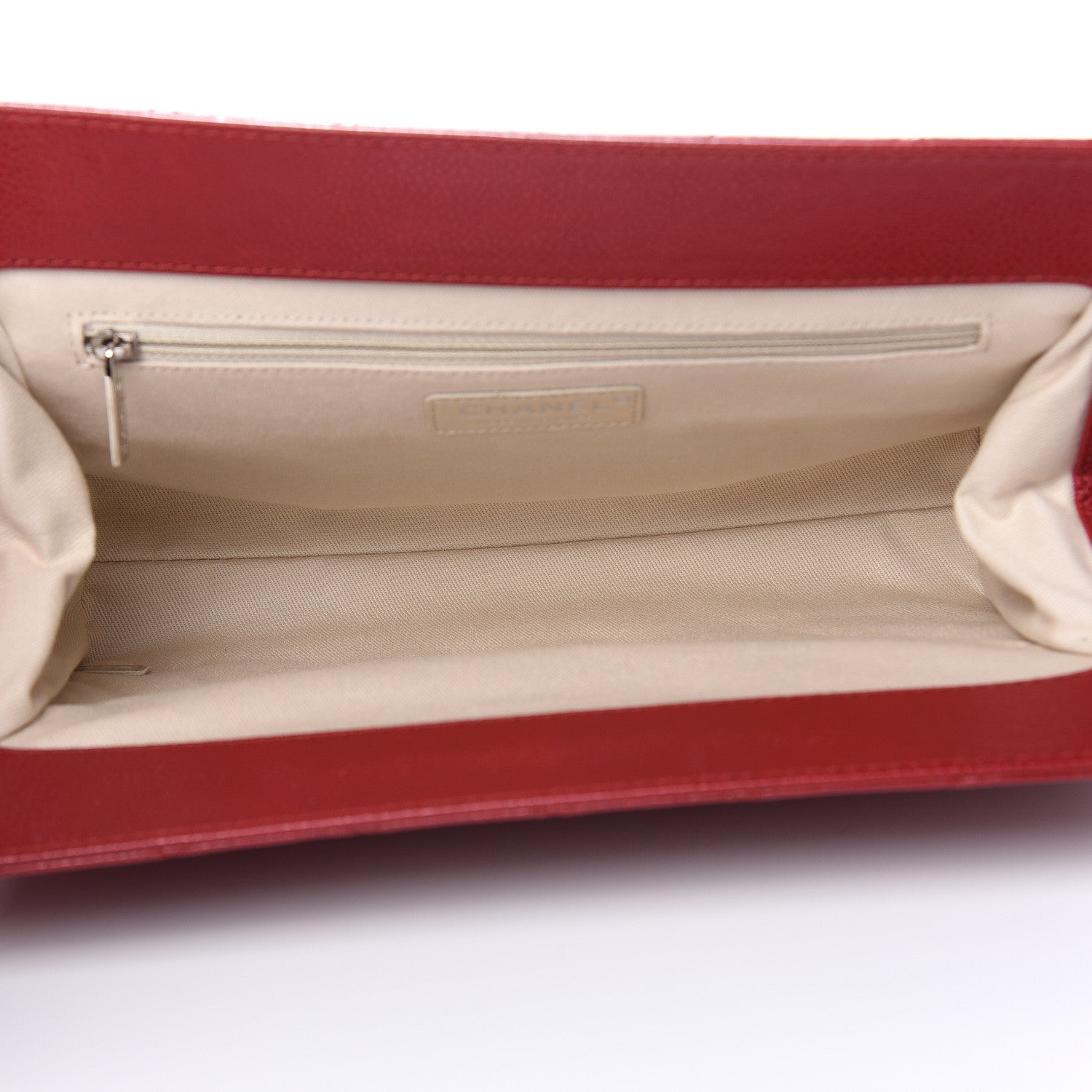 Chanel Caviar Quilted Large CC Clutch Red 5 of 13