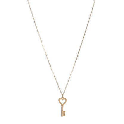 Tiffany Yellow Gold Mini Heart Key Pendant Necklace 1 of 5