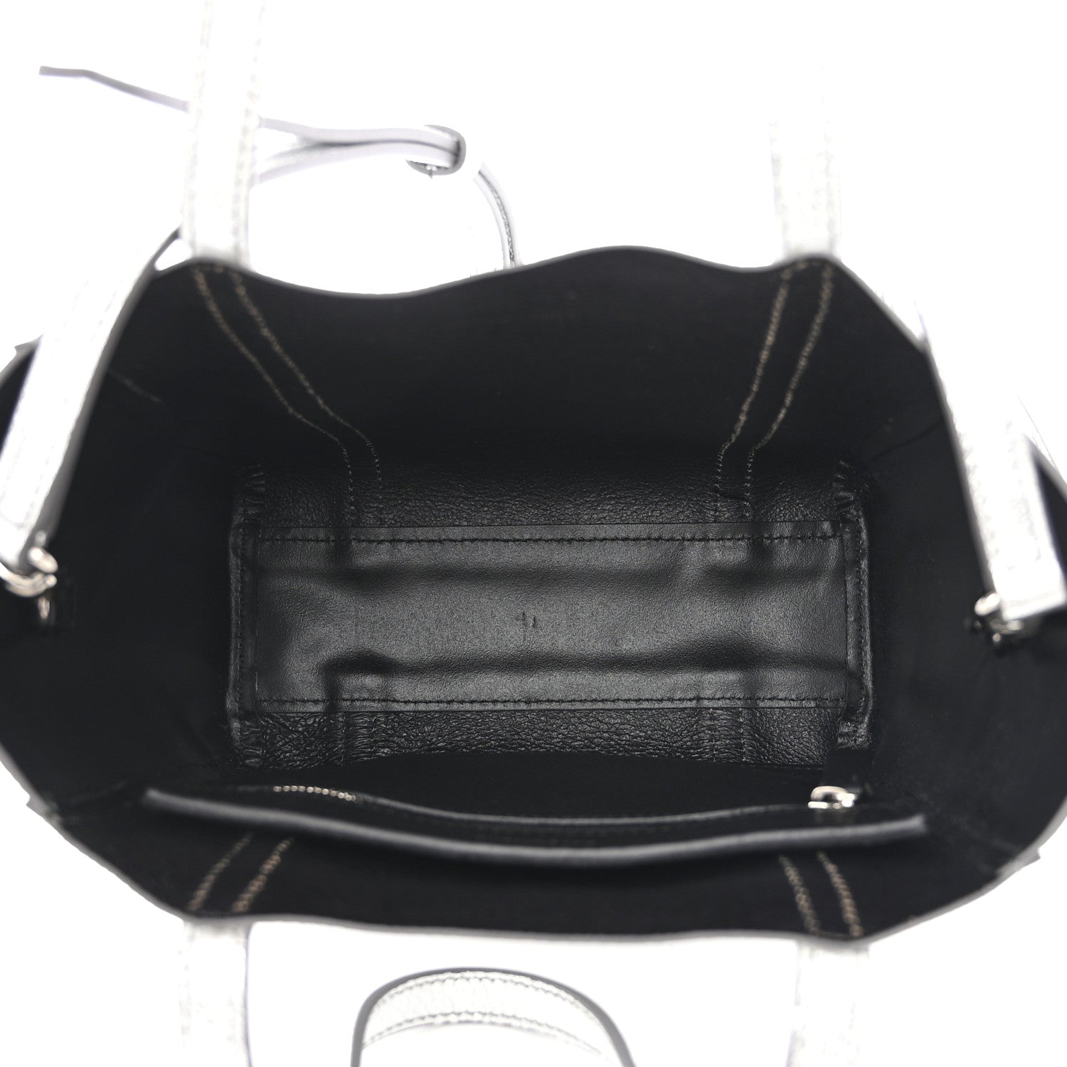 Balenciaga Metallic Goatskin Logo XXS Everyday Tote Argent Black 5 of 12