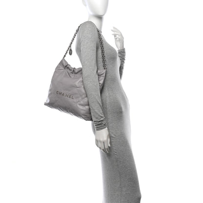 Chanel Shiny Calfskin Quilted Small Chanel 22 Grey 2 of 11