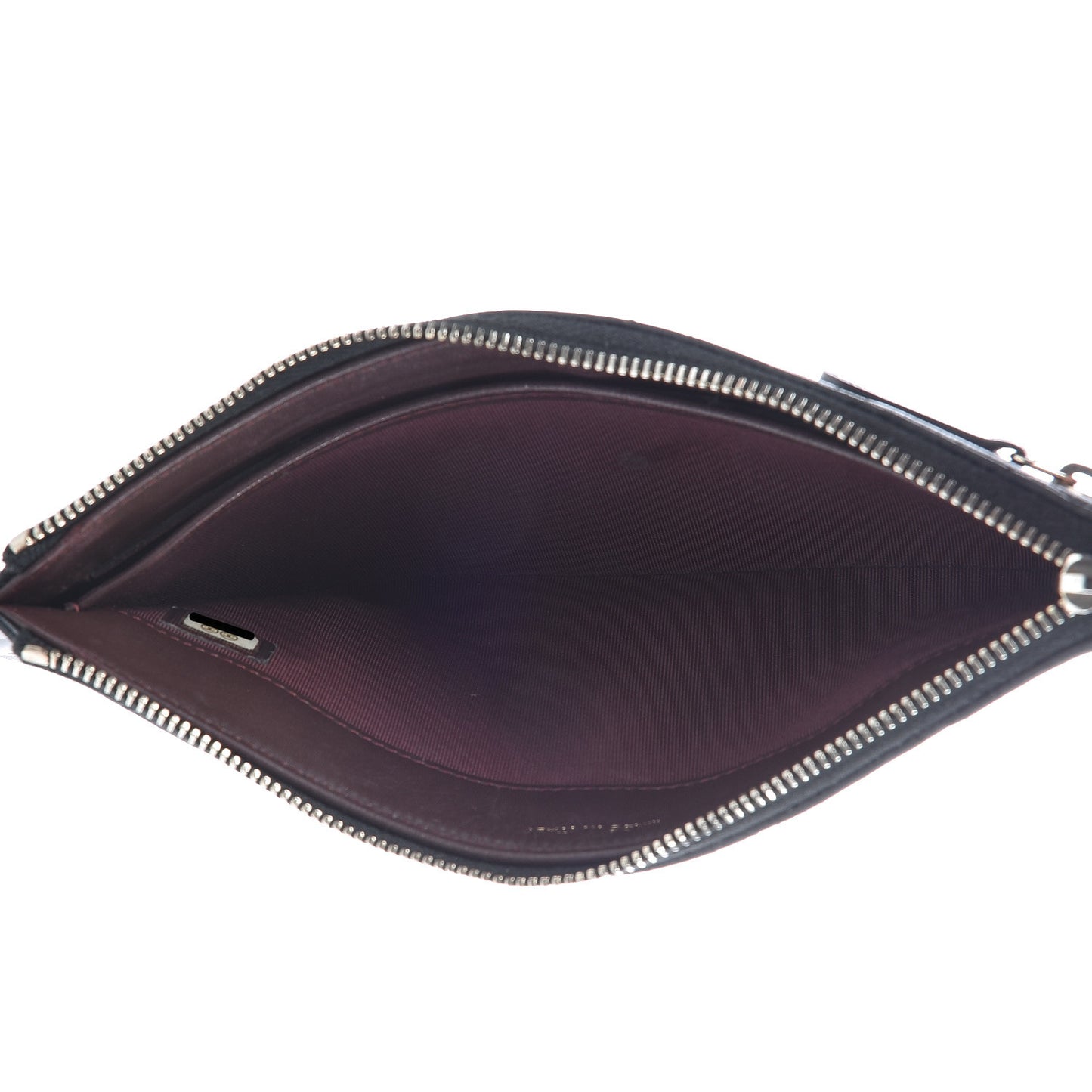 Lambskin Quilted Zip Pouch Black