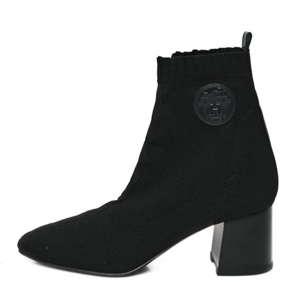 Hermes Knit Calfskin Jenna 60 Ankle Boots 41 Black 1 of 8