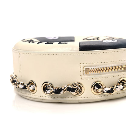 Chanel Lambskin Coco Lifesaver Round Bag Black White 10 of 11