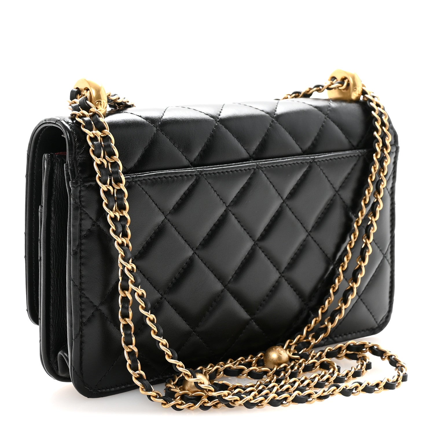 Chanel Calfskin Quilted Perfect Fit Wallet On Chain WOC Black 3 of 12