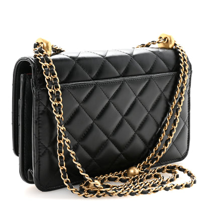 Chanel Calfskin Quilted Perfect Fit Wallet On Chain WOC Black 3 of 12