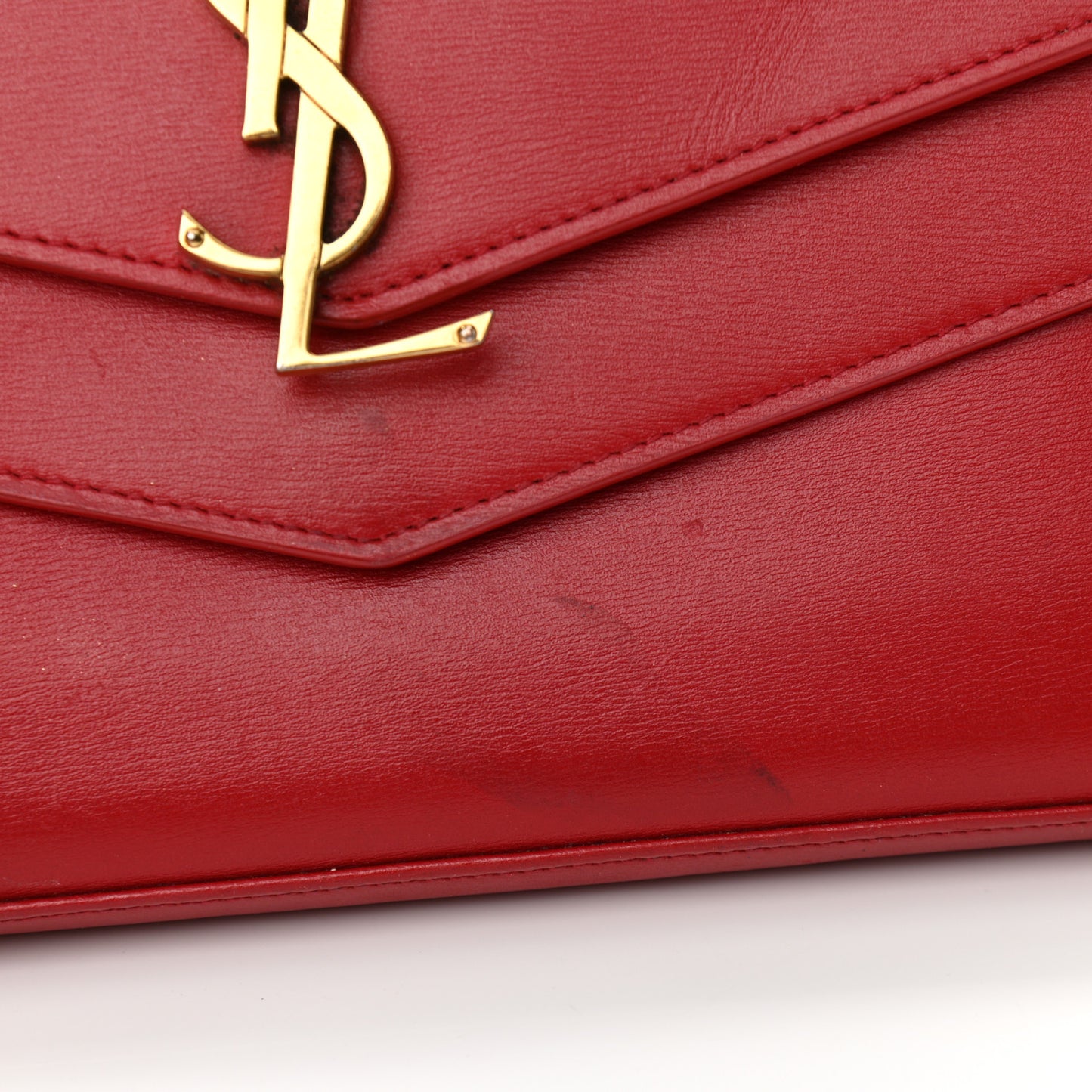 Smooth Calfskin Monogram Sulpice Chain Wallet Red