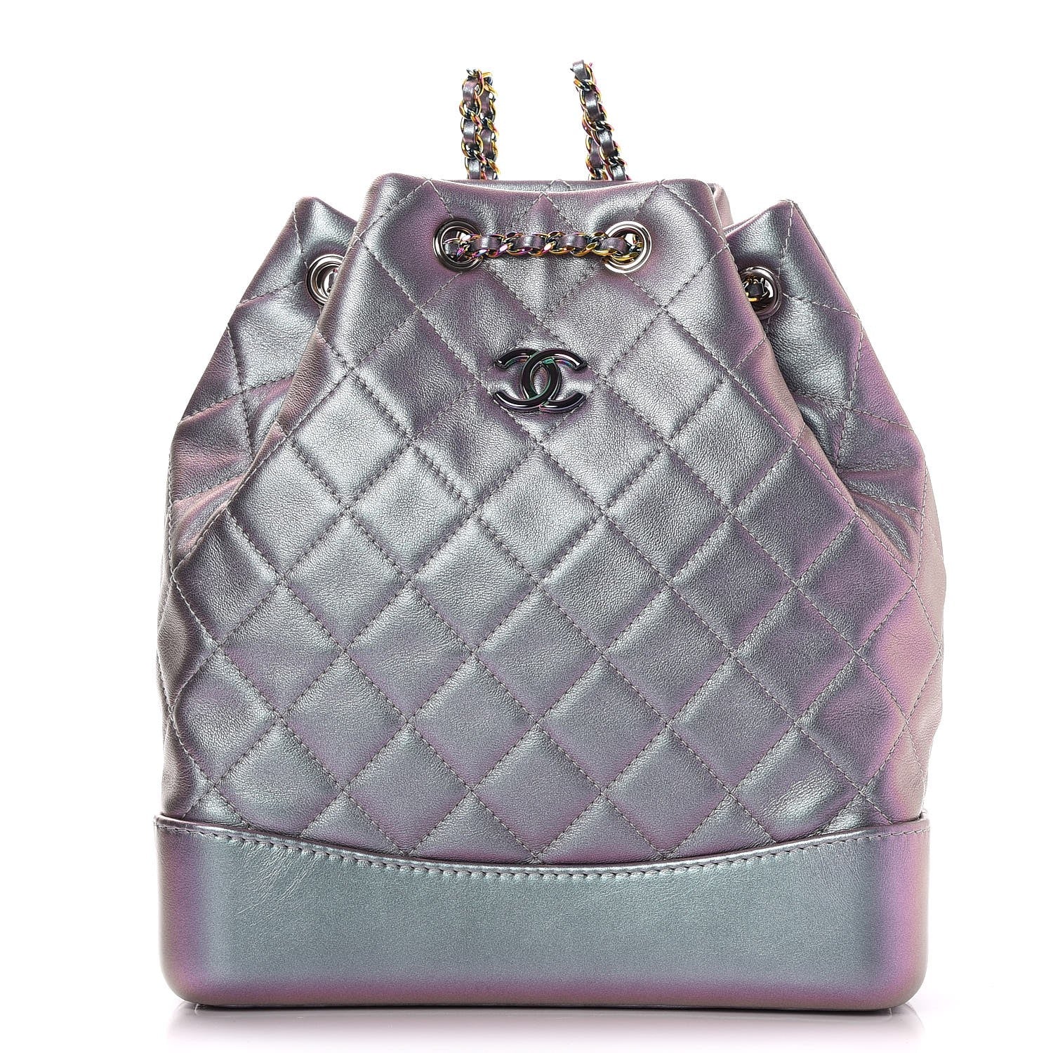 Chanel Iridescent Lambskin Calfskin Quilted Gabrielle Backpack Light Purple 1 of 9