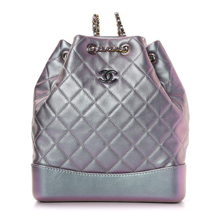 Chanel Iridescent Lambskin Calfskin Quilted Gabrielle Backpack Light Purple 1 of 9
