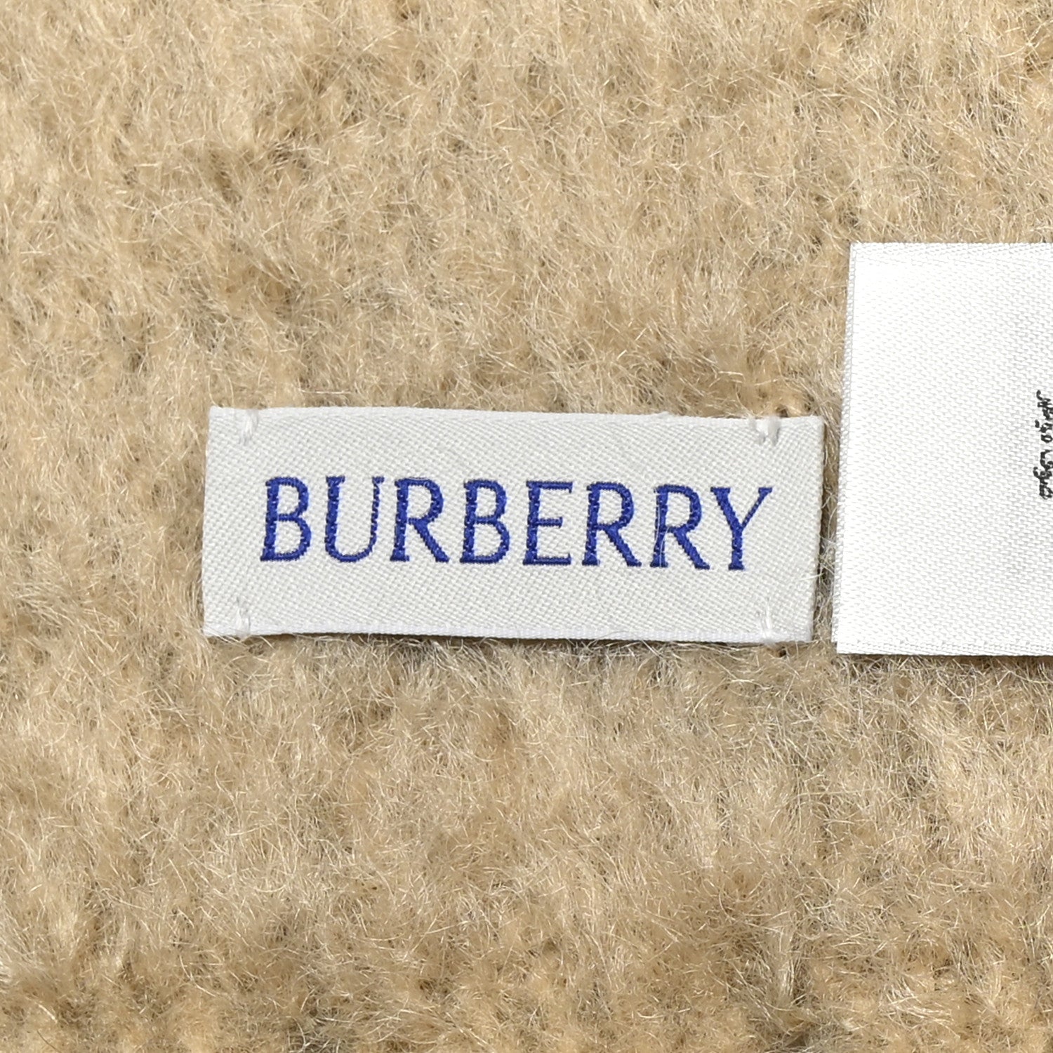 Burberry Wool Mohair Fringe Scarf Beige 3 of 3