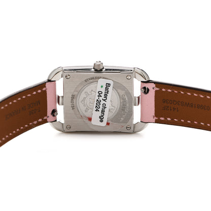 Hermes Stainless Steel Swift Diamond Pink Sapphire Mother of Pearl 23mm Cape Cod Double Tour Quartz Watch Rose Sakura 4 of 5