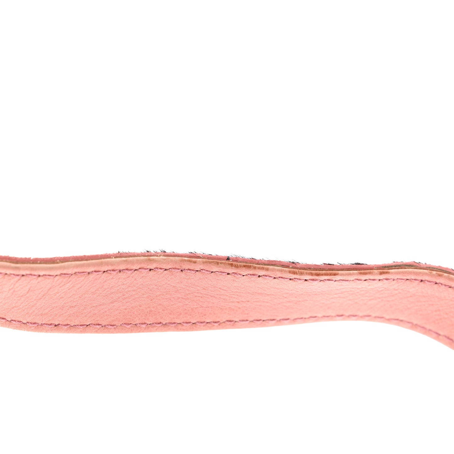 Knit Calf Hair Beaded Baguette Pink