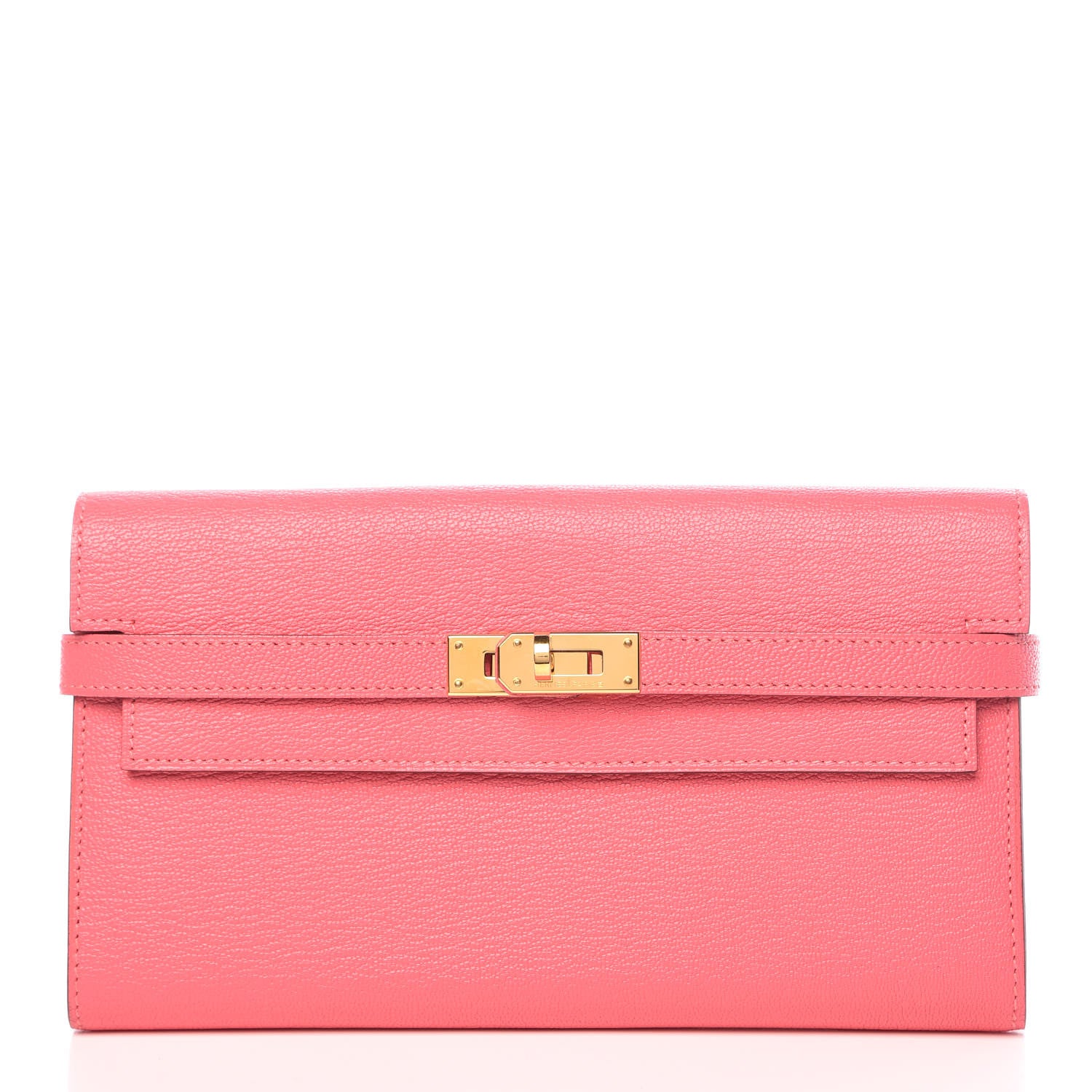 Hermes Chevre Mysore Kelly Longue Wallet Rose Lipstick 1 of 8